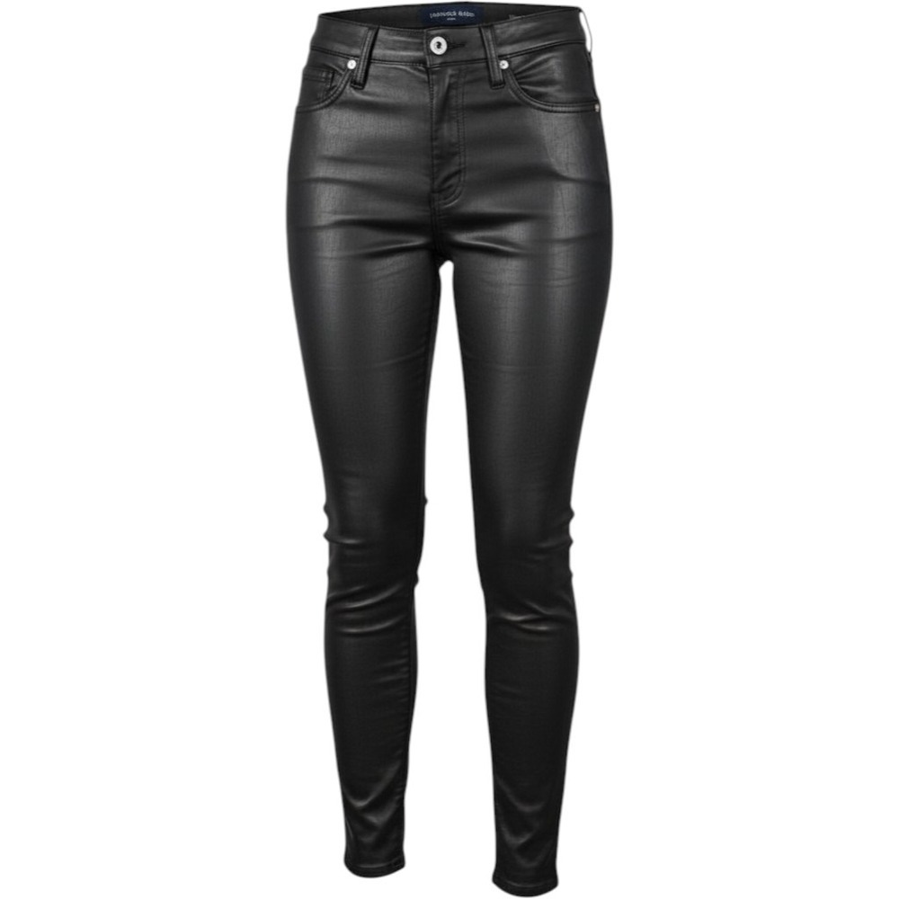 Veronica Beard Debbie High Rise Ankle Skinny Coated Faux Leather Jeans Black 26